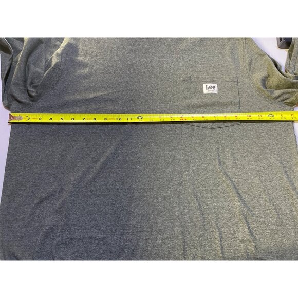 Lee Mens XX-Large Classic Fit Long Sleeve Pocket Tee Shirt Olive Green 60% Cotto - Picture 5 of 8